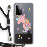 Roze eenhoorn: Samsung Galaxy A72 5G Transparant Hoesje met koord