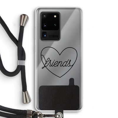Friends heart black: Samsung Galaxy S20 Ultra Transparant Hoesje met koord