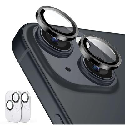 iPhone 15/15 Plus Tempered-Glass Lens Protectors - Black