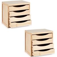 2x Stuks Kantoor organiser ladeblokken hout 39 x 30 x 38 cm - 5x lades