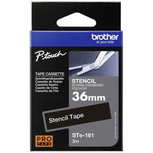 Brother STe-161 Labeltape sjabloon Tapekleur: Transparant Tekstkleur: Wit 36 mm 3 m