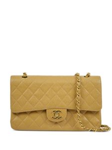 CHANEL Pre-Owned sac porté épaule Double Flap médium (2002) - Tons neutres