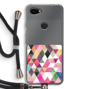 Gekleurde driehoekjes: Pixel 3a Transparant Hoesje met koord
