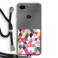 Gekleurde driehoekjes: Pixel 3a Transparant Hoesje met koord