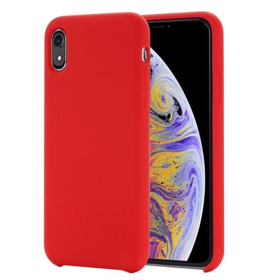 Four Corners volledige dekking Liquid silicone case voor iPhone XR (rood)