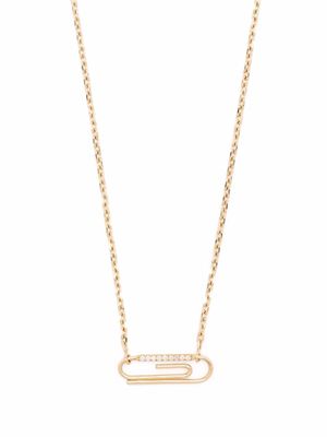 Aurelie Bidermann collier Paper Clip en or 18ct orné de diamants