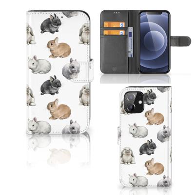 Telefoonhoesje | Met pasjeshouder | voor iPhone 12 | 12 Pro (6.1") Konijntjes