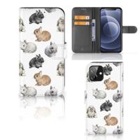 Telefoonhoesje | Met pasjeshouder | voor iPhone 12 | 12 Pro (6.1") Konijntjes