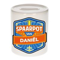Kinder spaarpot met naam - Dani?l - keramiek - met dop - wit - Sparen - Spaargeld van Dani?l