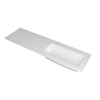 INK Faktor Wastafel Polystone Rechts Zonder Kraangat - 1600x450x15 mm - Glans Wit