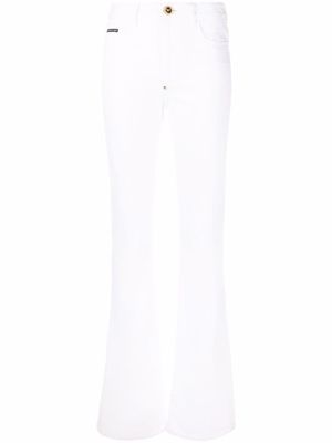 Philipp Plein jean évasé à taille haute - Blanc