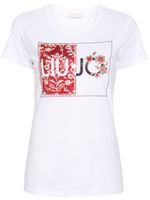 LIU JO t-shirt en coton à logo strassé - Blanc