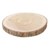 Chaks Decoratie boomschijf met schors - hout - D38 x H4 cm - rond   -
