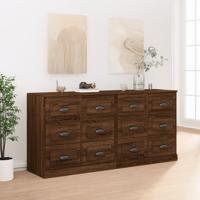 Dressoirs 2 st bewerkt hout bruin eikenkleur
