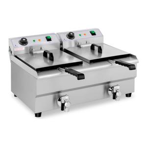 Elektrische friteuse - 2 x 13 liter - aftapkranen - 230 V