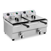 Elektrische friteuse - 2 x 13 liter - aftapkranen - 230 V