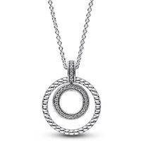 Pandora 392308C01 Ketting Signature Pave-Beads zilver-zirconia zilverkleurig-wit - thumbnail
