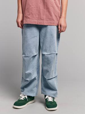 Parachute broek van denim gebleekt denim