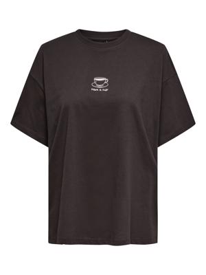 Only Onlvivvi Life S/s Lovely Top Jrs T-shirts Seal Brown Coffee