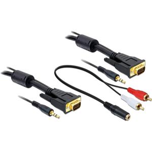 DeLOCK 84454 video kabel adapter 5 m VGA (D-Sub) + 3.5mm Zwart
