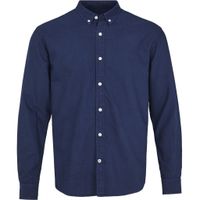 Kronstadt Overhemd Johan Oxford Washed Donkerblauw Button Down Slim Fit - thumbnail