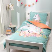 Kinderdekbedovertrek Magical Unicorn - 140x200 Cm Roze - Patroon - Fresh And Co Kids - Dekbed-Discounter.nl