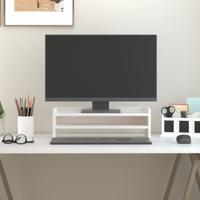 Monitorstandaard 50x24x16 cm massief grenenhout wit