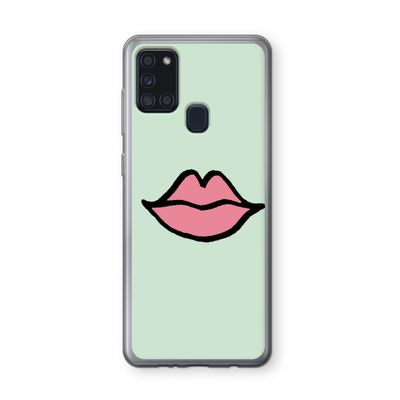 Kusje: Samsung Galaxy A21s Transparant Hoesje