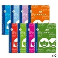 Boek over Ringen Lamela Multicolour Din A4 80 Lakens (10 Stuks)