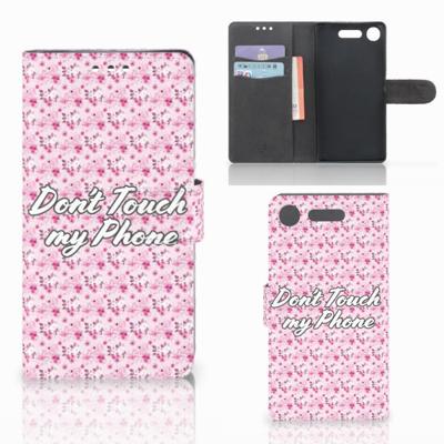 Sony Xperia XZ1 Portemonnee Hoesje Flowers Pink DTMP Sony Xperia XZ1 Portemonnee Hoesje Flowers Pink DTMP