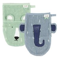 Trixie Baby set washandjes Mr. Polar Bear - Mrs. Elephant Maat