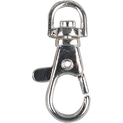Creativ Company Karabijnsluiting, groot, h: 3,7 cm, d 37 mm, b: 1,4 cm, verzilverd, 15 stuk/ 1 doos