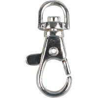 Creativ Company Karabijnsluiting, groot, h: 3,7 cm, d 37 mm, b: 1,4 cm, verzilverd, 15 stuk/ 1 doos