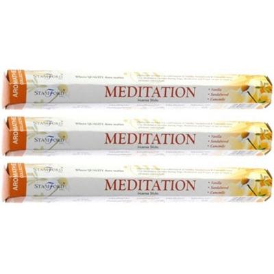 Stamford meditatie wierook stokjes - 3x - vanille sandelhout en kamille geur - Lichaam in balans