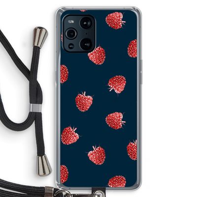 Framboosjes: Oppo Find X3 Transparant Hoesje met koord