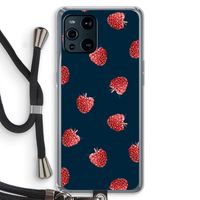 Framboosjes: Oppo Find X3 Transparant Hoesje met koord