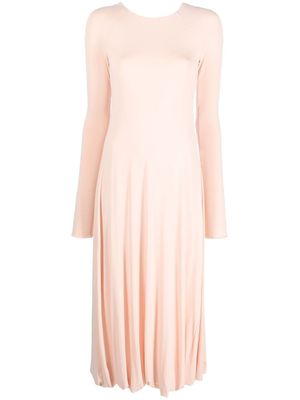 Jil Sander robe évasée à manches longues - Rose