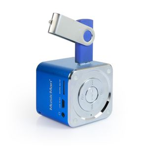 Mini-luidspreker Technaxx MusicMan Mini AUX, SD, USB Blauw