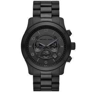 Michael Kors MK9073 Horloge Runway Chrono staal zwart 45 mm