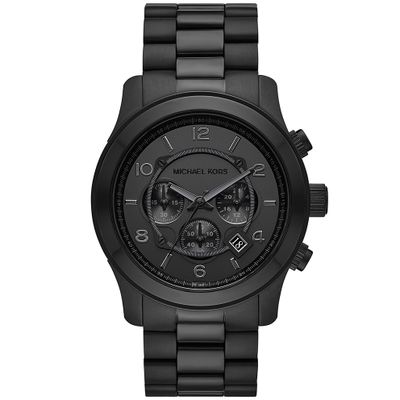 Michael Kors MK9073 Horloge Runway Chrono staal zwart 45 mm