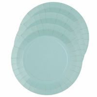 Santex feest gebak/taart bordjes - lichtblauw - 10x stuks - karton - D17 cm - Feestbordjes