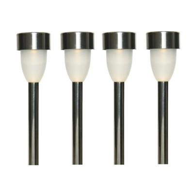 Tuinlamp LED solar - 15x - warm wit - RVS/kunststof - 26 cm - type Nova