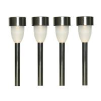 Tuinlamp LED solar - 15x - warm wit - RVS/kunststof - 26 cm - type Nova