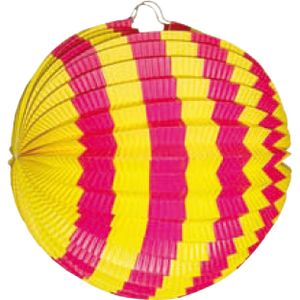 Gekleurde party Lampion geel/roze 24 cm