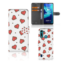 Motorola G8 Power Lite Telefoon Hoesje Hearts - thumbnail