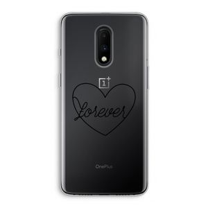 Forever heart black: OnePlus 7 Transparant Hoesje
