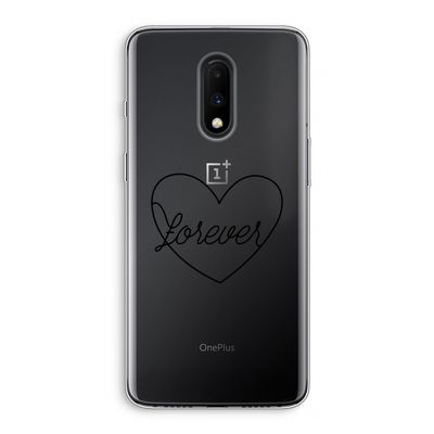 Forever heart black: OnePlus 7 Transparant Hoesje