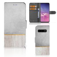 Samsung Galaxy S10 | Book Style Case | Wood Concrete