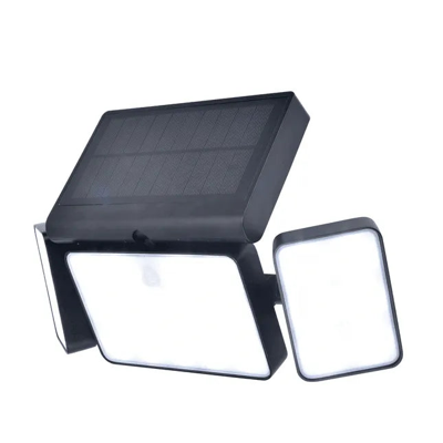 Zonne energie breedstraler met sensor &apos;Tuda&apos; verstelbaar led lamp met zonnepaneel 32 cm