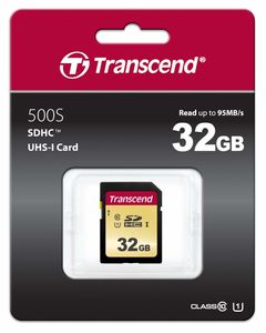 Transcend Premium 500S SDHC-kaart 32 GB Class 10, UHS-I, UHS-Class 1